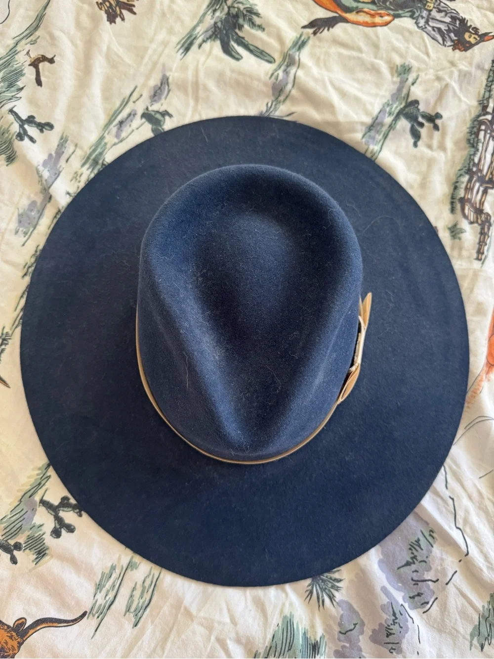 Twister Felt Western Cowboy Hat Navy Blue Size L Wide Brim